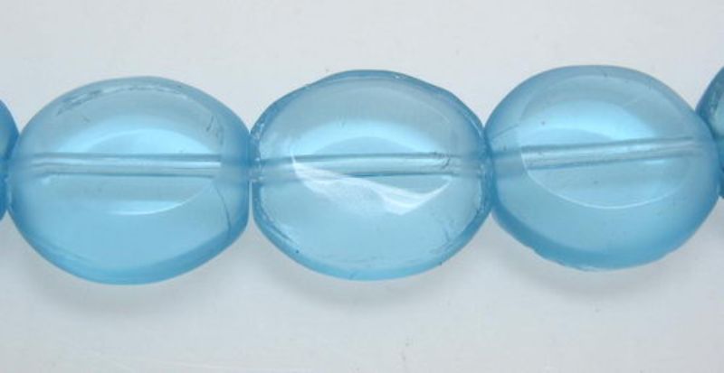 Beads - Glass Beads - 10mm 5pcs Rd Frosted Edge  - Set of 3  BLUE