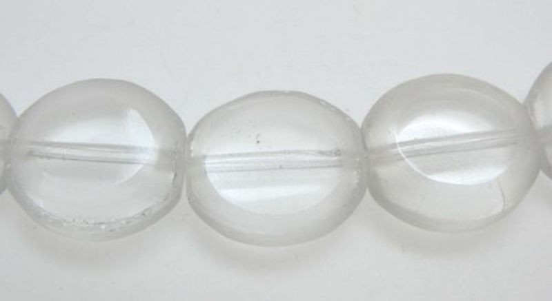 Beads - Glass Beads - 10mm 5pcs Rd Frosted Edge  - Set of 3  CLEAR
