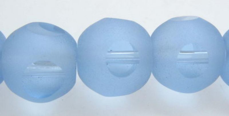 Beads - Glass Beads - 7x7mm 11 Beads Frosted Round  - Set of 3  BLUE