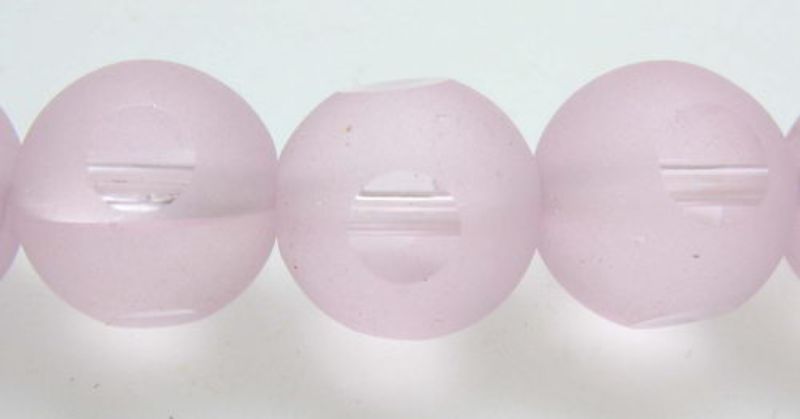 Beads - Glass Beads - 7x7mm 11 Beads Frosted Round  - Set of 3  PINK