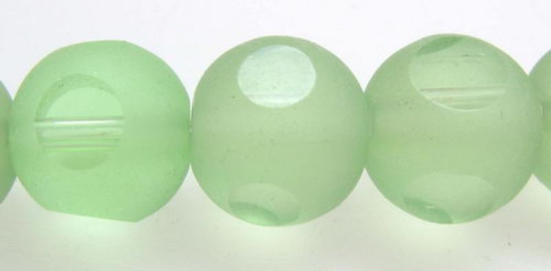Beads - Glass Beads - 7x7mm 11 Beads Frosted Round  - Set of 3  TEAL