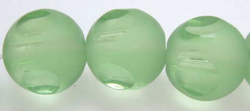 Beads - Glass Beads - 8x8mm 5beads Cut Frosted Round  - Set of 3  TEAL