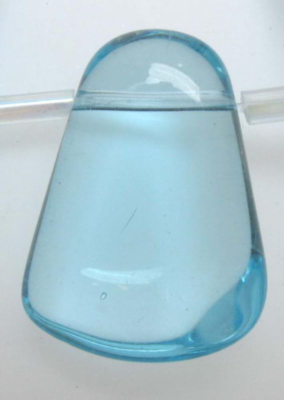 Beads - Glass Beads - 14x18mm 4beads TOOTH Shape  - Set of 3  BLUE