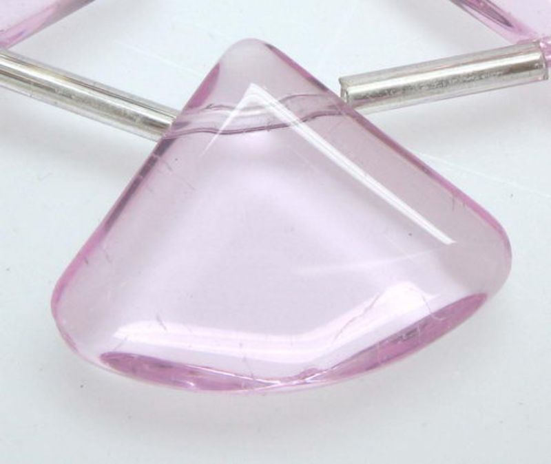 Beads - Glass Beads - 13x17 20pcs Fan Shape PINK - Set of 2