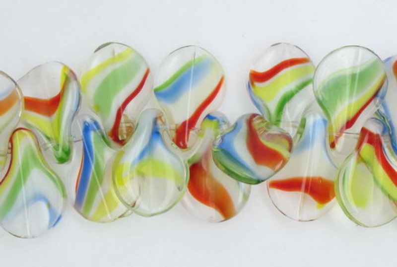 Beads - Glass Beads - 18x12mm 7 Beads Pear Drop  - Set of 3