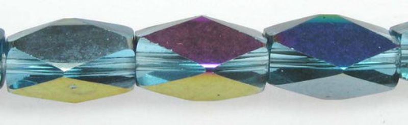 Beads - Glass Faceted Beads - 8x3mm 40pcs Cut Crystal AB BLUE - Set of 2