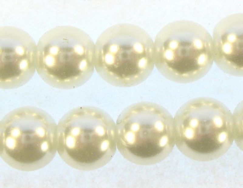 Beads - Pearls (Glass) - 12mm  10pc  - Set of 5