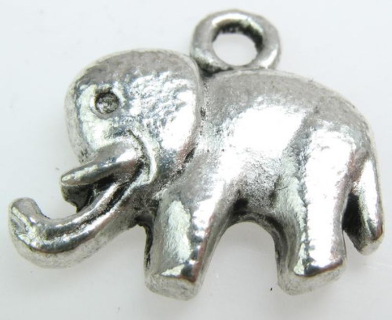 Beads - Metal Beads - Antique Silver Elephant 9pcs  - Set of 3
