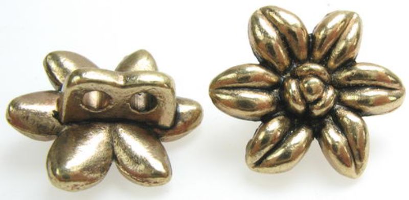 Beads - Metal Beads - Antique Gold Flower 9pcs  - Set of 3