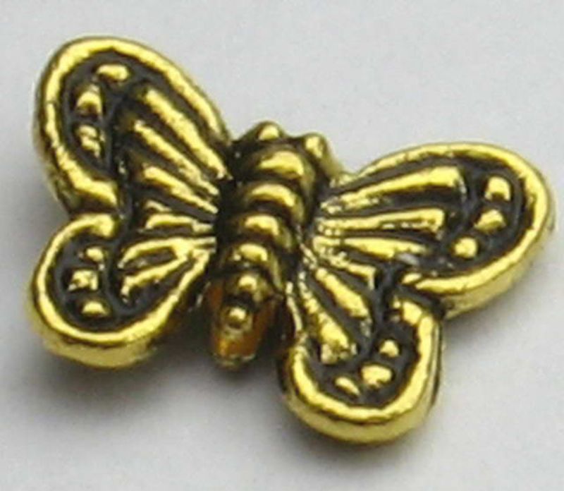 Beads - Metal Beads - 10Wx8mmH Metal B/Fly 50pcs  - Set of 2