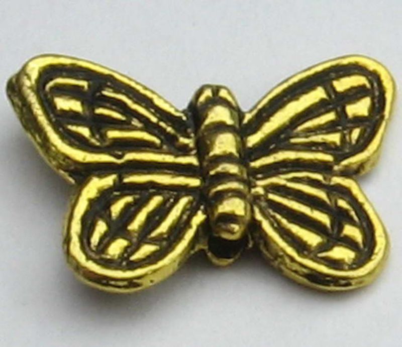 Beads - Metal Beads - 14Wx10.4mmh Metal B/Fly 30pcs  - Set of 2