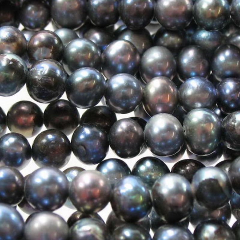 Beads  - Pearls - Freshwater 5x5.5mm BLUE-PURPLE - Set of 4