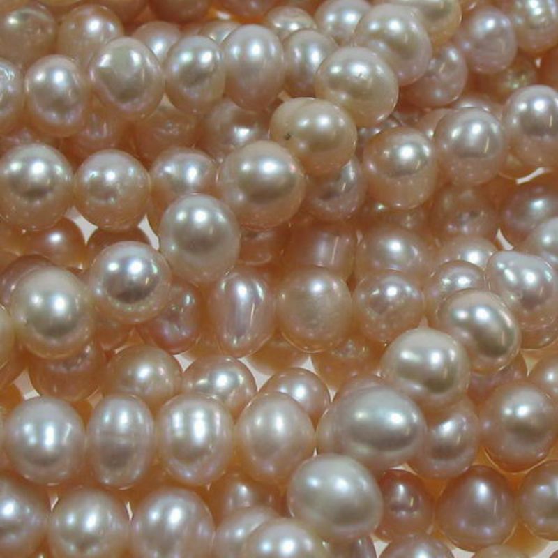 Beads  - Pearls - Freshwater 5x5.5mm PURPLE - Set of 4