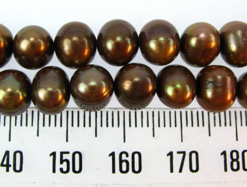 Beads - Pearls (Freshwater) -  BRASS - Set of 2