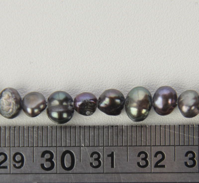 Beads - Pearls (Freshwater) -  BLACK - Set of 4