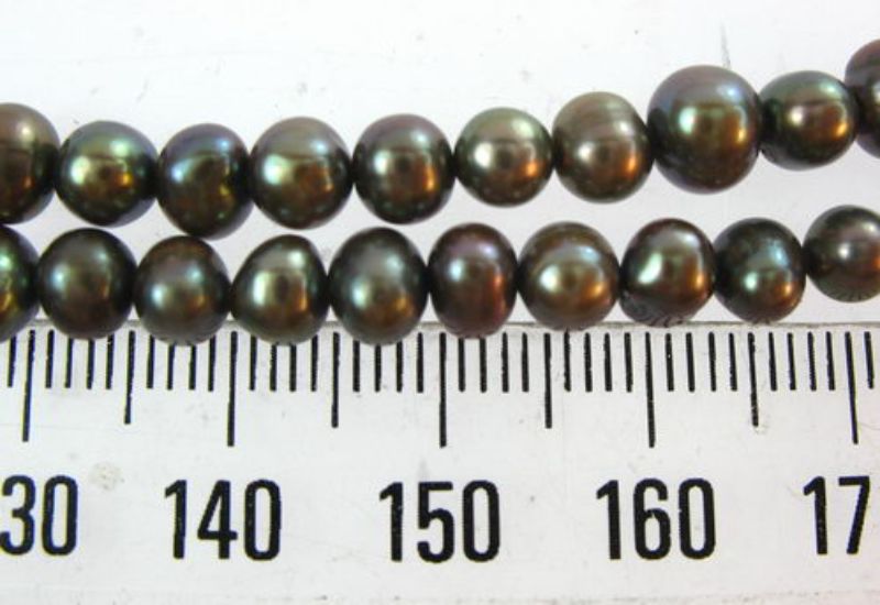 Beads - Pearls (Freshwater) -  DK.BROWN - Set of 2