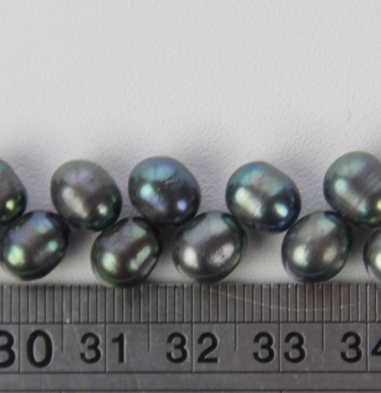 Beads - Pearls (Freshwater) -  BLACK - Set of 2