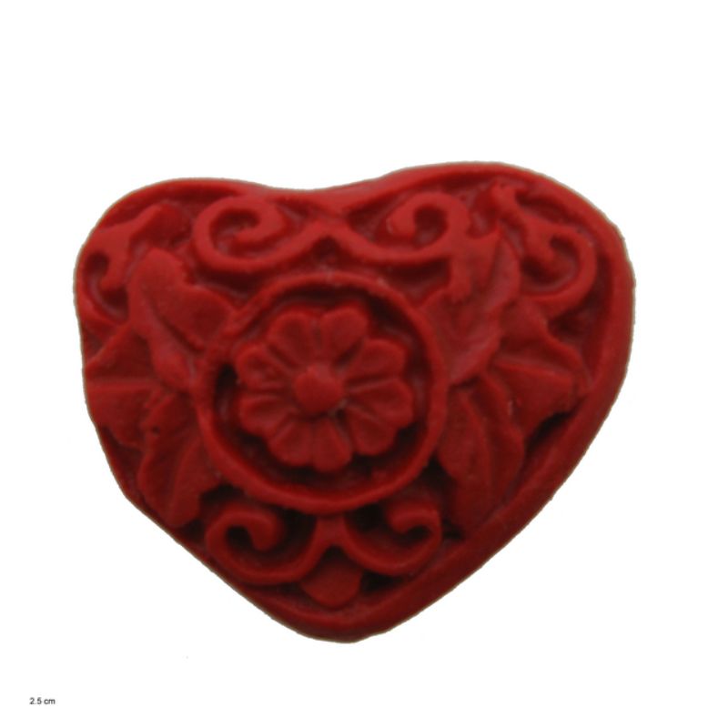 Beads - Cineba - 15x19mm Heart 6pcs  - Set of 2