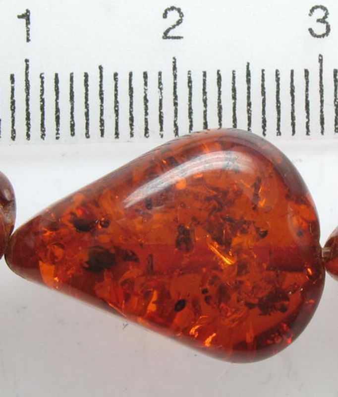 Beads - Amber Resin - 19x11mm 2 Beads   - Set of 3