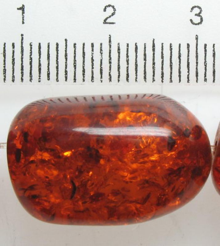 Beads - Amber Resin - 21x11mm 2 Beads   - Set of 3