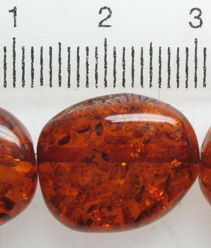 Beads - Amber Resin - 16x15mm 2 Beads   - Set of 3