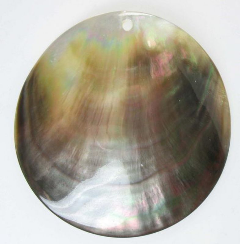 Beads - Shell - 6.5cm Shell Large Round 1pc  - Set of 2