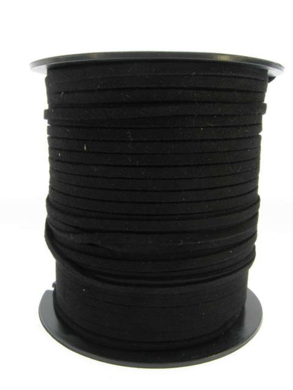 Beading Wire / Thread  - 1.4x3mm Leather Thread 91m LACK