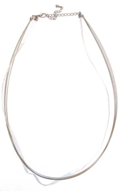 Beading Wire / Thread  - 5 Str Wire With Ribbon 5pcs/Pa  SILVER - Set of 2