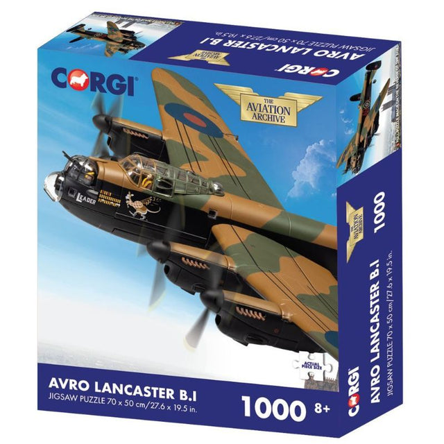 1000-piece jigsaw puzzle of the iconic Avro Lancaster bomber, perfect for aviation enthusiasts and puzzle lovers.