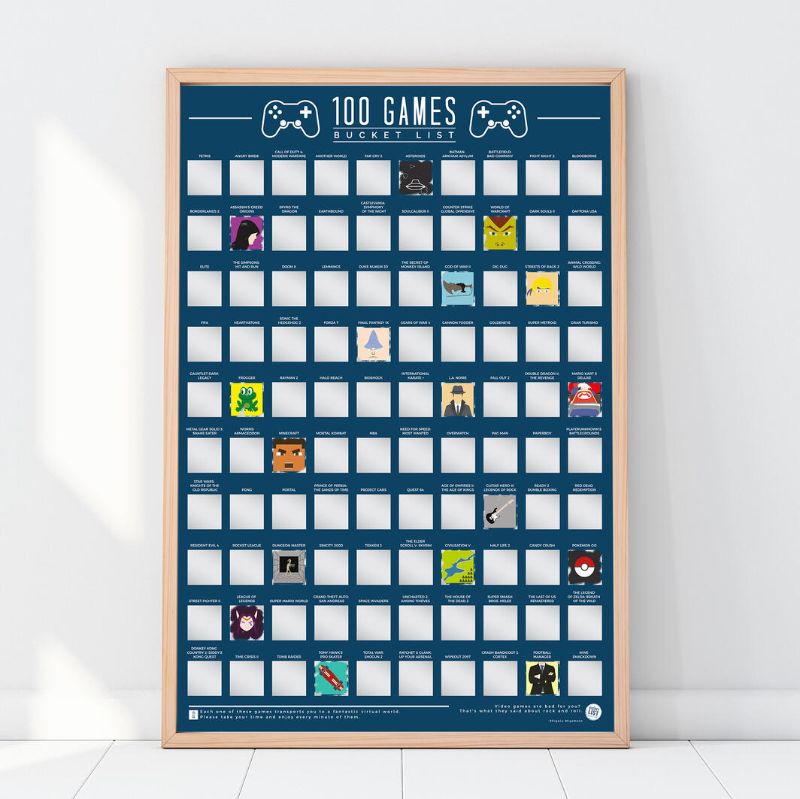 Bucket List Poster - 100 Video Games - Gift Republic