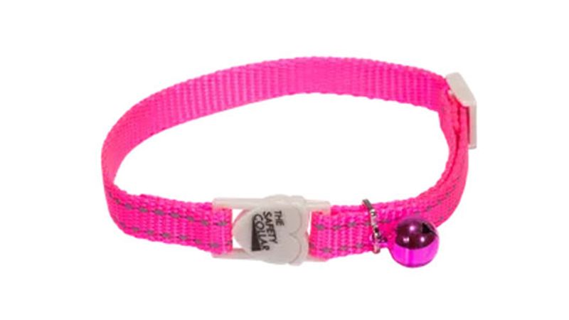 Cat Safety Collar - Reflective Thread (Pink)