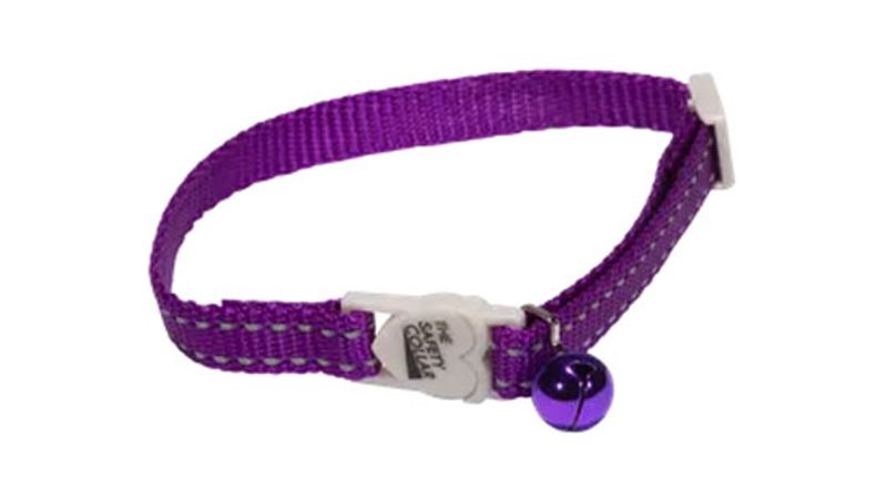 Cat Safety Collar - Reflective Thread (Purple)