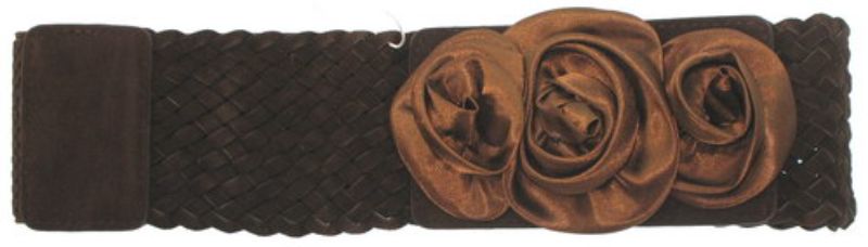 Buckle Stretch - Choc Fabric Roses (Medium)