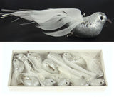 Glitter Bird Clip - Silver (SET OF 12)