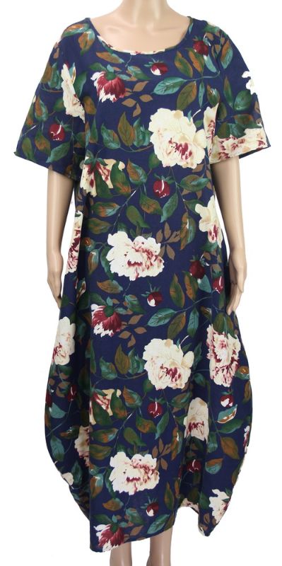 Dress - Aria Long Tapered Floral Blue (Small)
