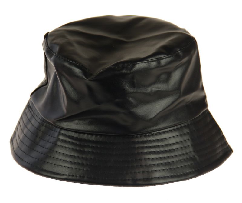 Bucket Hat - PU Reversable (Black)