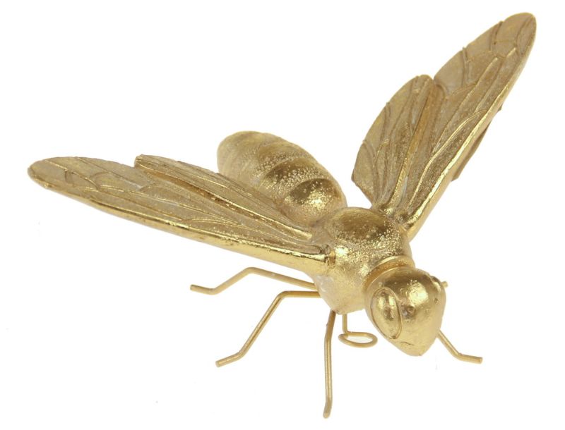 Wall Art - Bee with Wire Legs Gold (19cm)