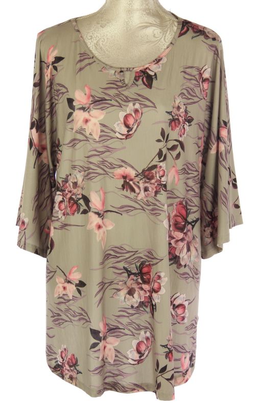 Top - Leah Floral (Grey)