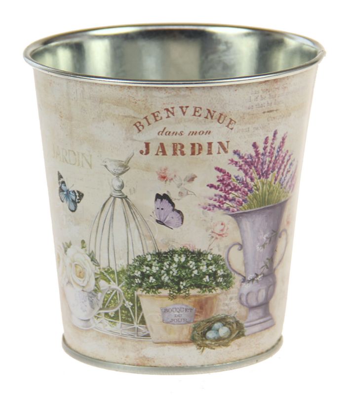 Metal Pot Cover - Mixed flowers 10cm (4 Units)
