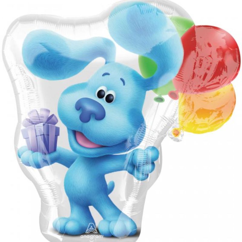Vibrant SuperShape Blue's Clues balloon, 60cm x 63cm, perfect for kids' parties and themed celebrations.