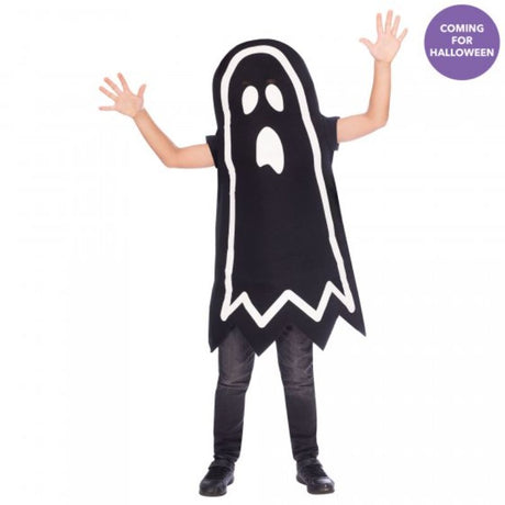 Glow in the dark stick ghost costume for kids 10-12 years, perfect for Halloween festivities and safe trick-or-treating.