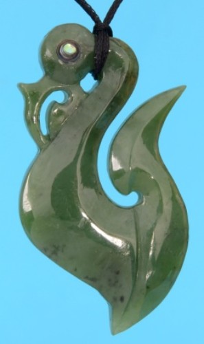 Handcrafted Greenstone Manaia Hook Pendant, symbolizing protection and good fortune, perfect for daily wear or gifts.