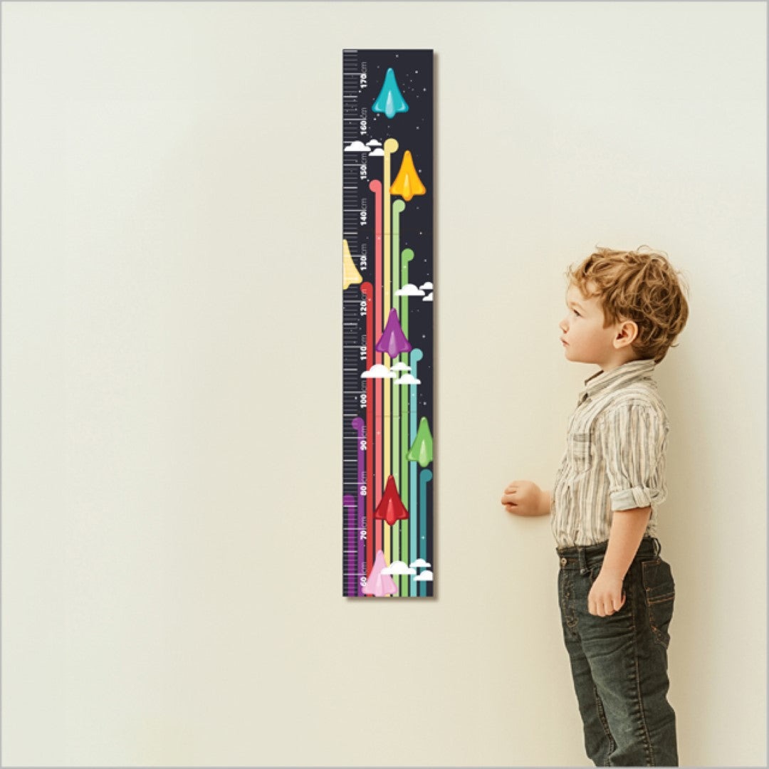 Growth Chart Ruler - Patchwork Jet Planes+Koru Height Chart