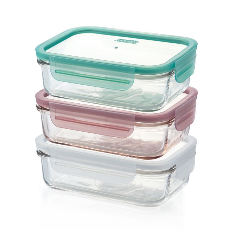 Rectangular Container Set - Glasslock 3pc (710ml)