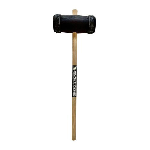 Viking Trade Wooden Maul. Wooden Head And Handle. Steel Ring On Each End Of The Head.