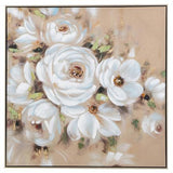 Hand Painted Flower Painting - Gold Frame - 100x100x3.5