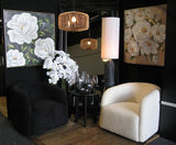 Hand Painted Flower Painting - Gold Frame - 100x100x3.5
