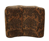 Huntress Ottoman - Chenille Fabric - Tiger / Brown