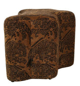 Huntress Ottoman - Chenille Fabric - Tiger / Brown