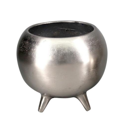 Aluminium Pot on 3 Legs (l) - Silver